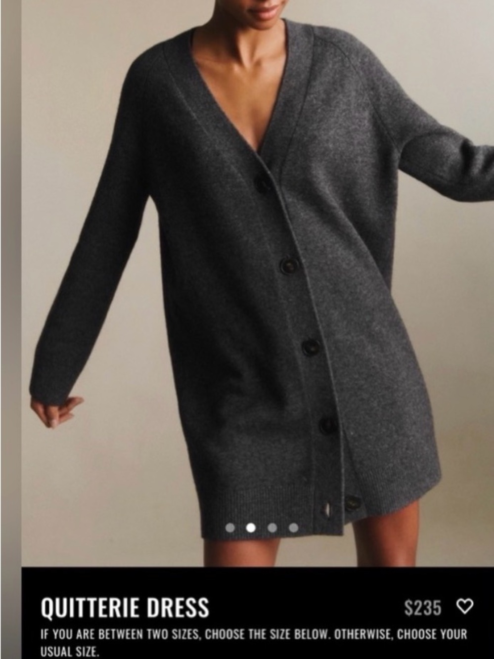 Sezane Quitterie Dress in Charcoal Gray
